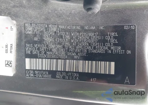 2011 Toyota Sienna Base V6 from USA, damaged, VIN 5TDZK3DC6BS010054